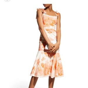 Mestiza New York Jody Orange White Midi Dress Size 2 - worn twice